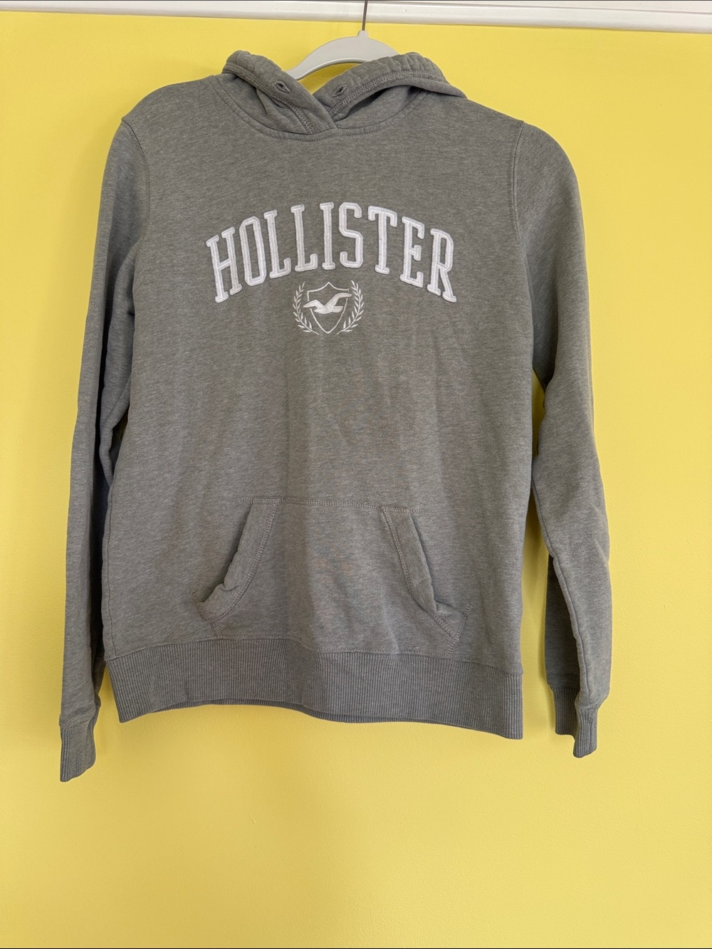 Hollister Heather Gray Logo Pullover Hoodie